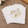 20-100Pcs Mr Mrs Paper Napkins Wedding Table Decoration Bronzing Cocktail Dessert Disposable Napkin Bridal Shower Party Supplies