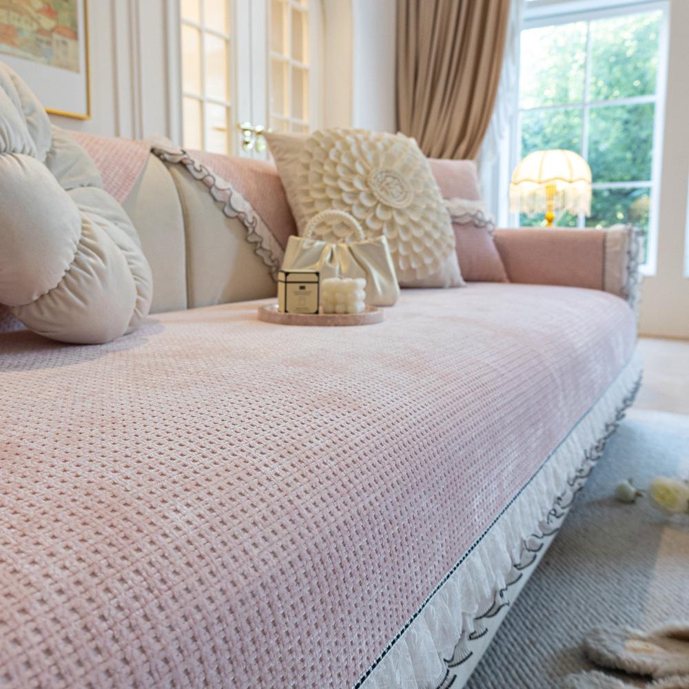 French Skirt Chenille Sofa Cushion Four Seasons Universal Autumn and Winter Non-Slip Seat Cover Cover Towel
