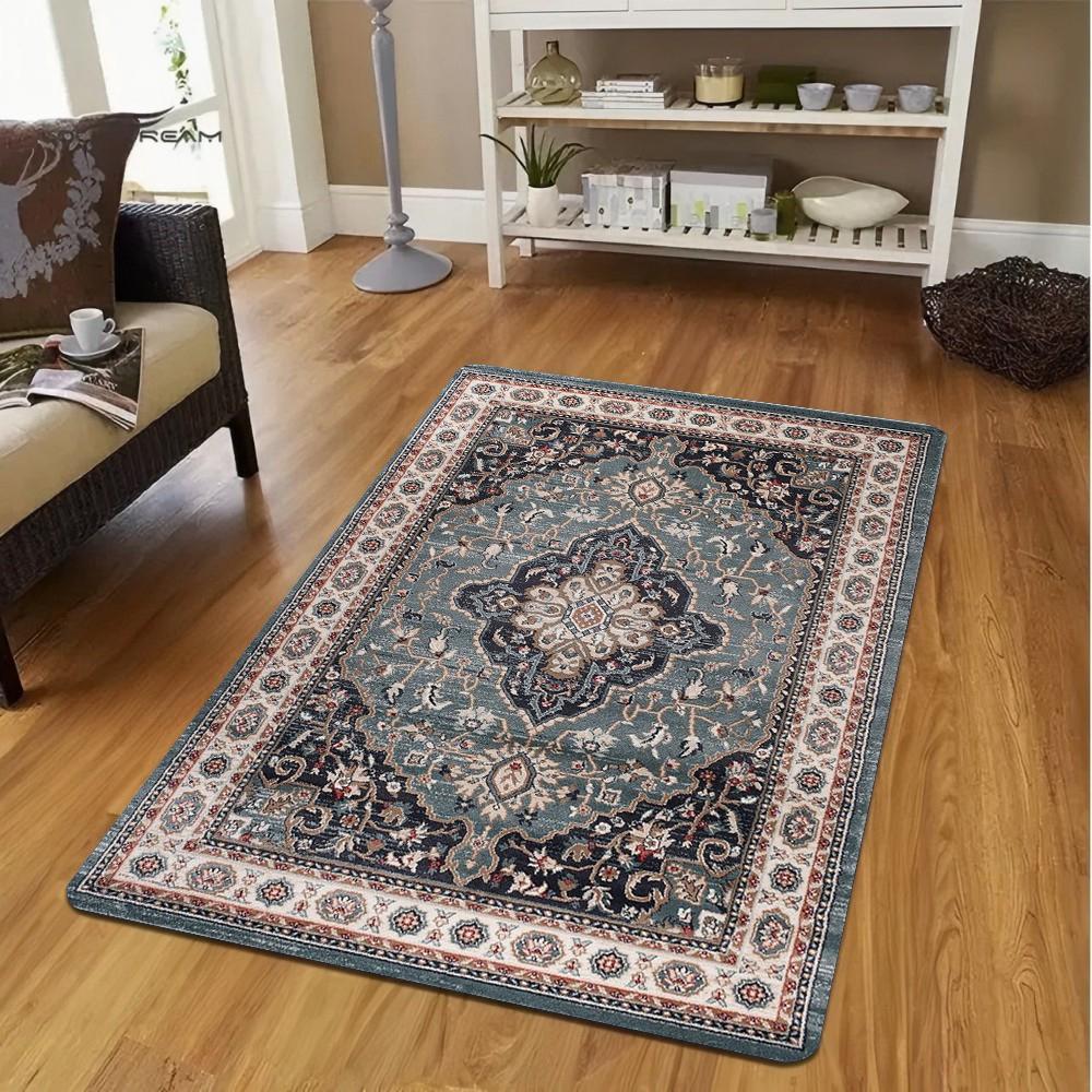 Tappeto Turco Tradizionale, Tappeto Medaglione Bohemien per Soggiorno, Decorazione Pavimento Stile Vintage, Tappeto Lavabile, Tappeto Antiscivolo