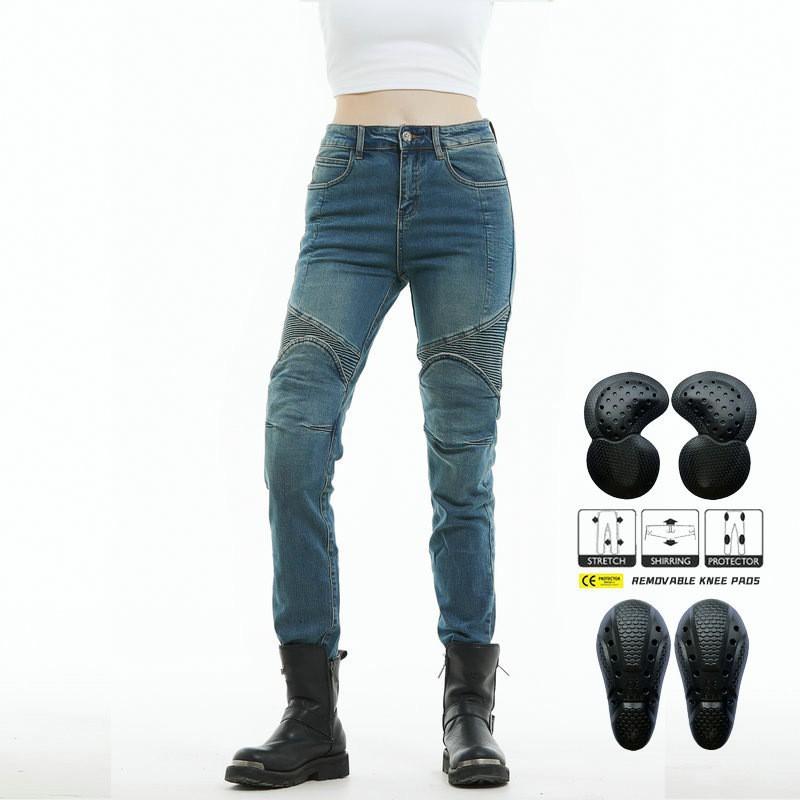 Motorcycle Jeans Women s Knight Riding Pants Kevlar Wear-resistant Tear Resistant Cross-country Drop Resistance M