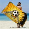 Soccer Goal Game Beach Towel Patterned Sunscreen And Windproof Suitable For Swimming Pool Camping Travel Blanket