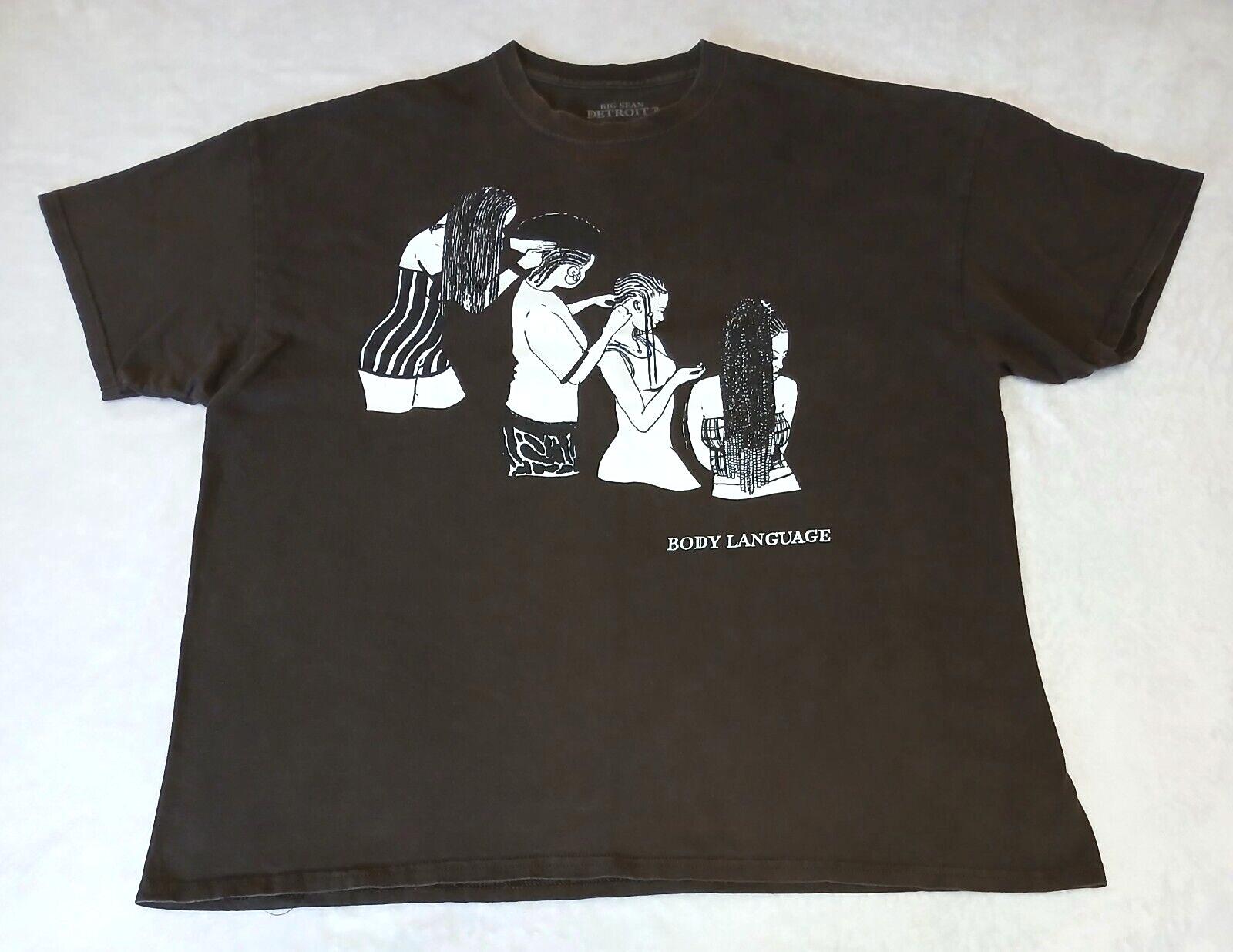 Big Sean T Shirt Detroit 2 XXL Body Language Brown Double Sided Music Rap Album XXXL
