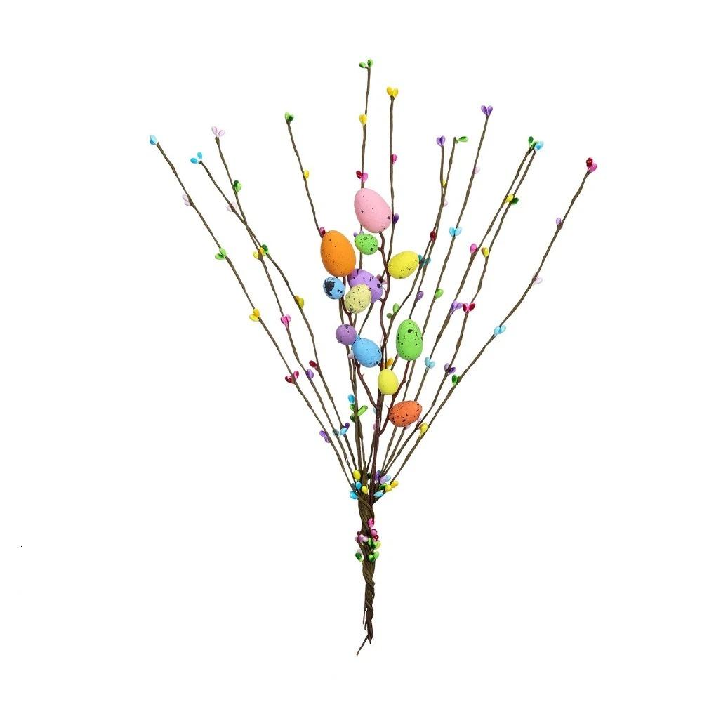 Speckled Egg Easter Egg Artificial Flower Plastic Fake Plants  Easter Party Decor 13Pcs