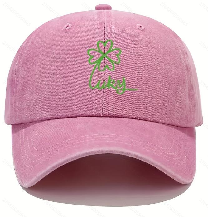 Lucky Clover Washed Baseball For Men Women Couple HatCap Adjustable Unisex Vintage Dad Hat UV Protection Sun Hat