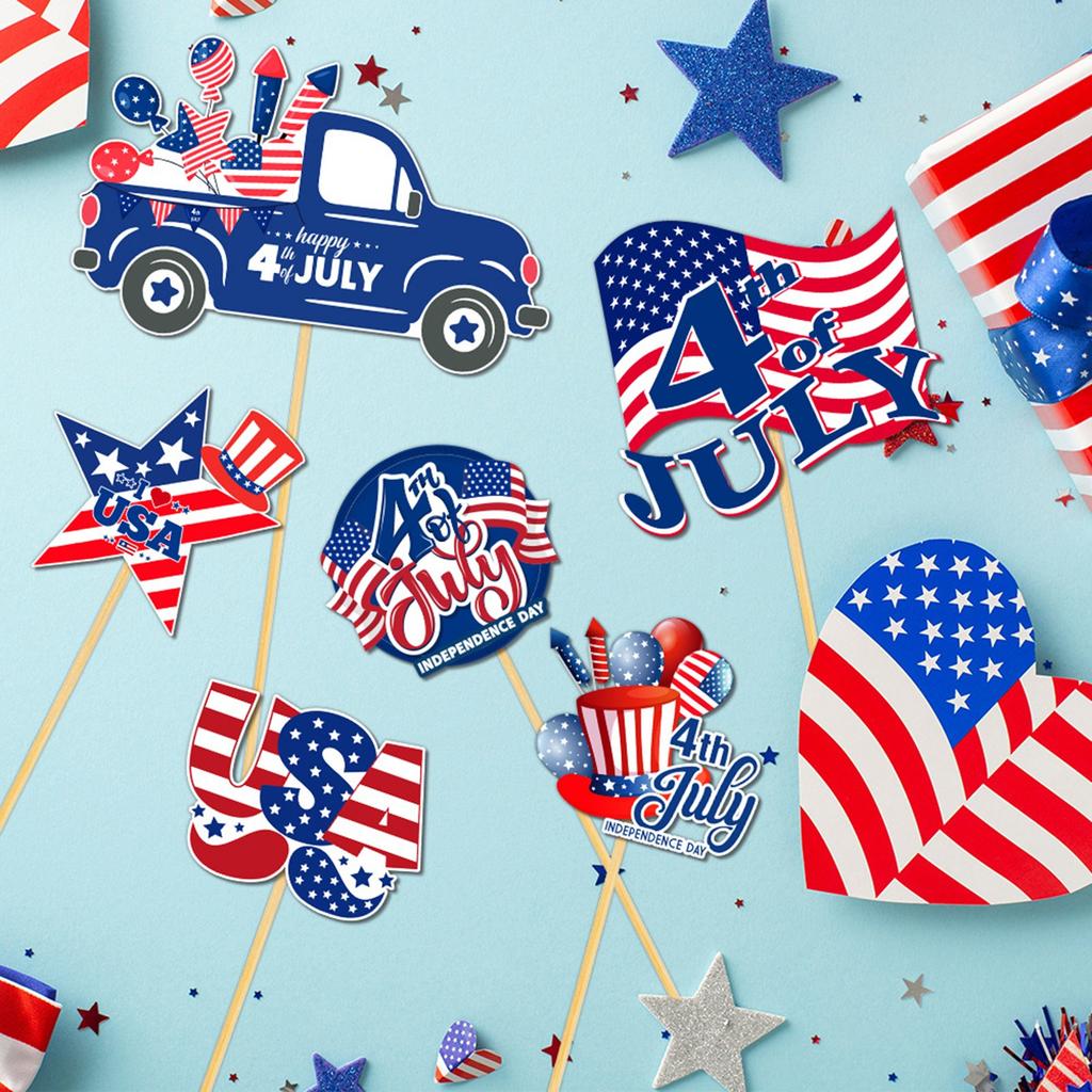 Independence Day Decorative Vase Plug-in Scene Layout Atmosphere Props Party Supplies
