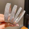 Elegant Silver Geometric Multilayer Jewelry Bracelet With Rhinestones For Fashion Women