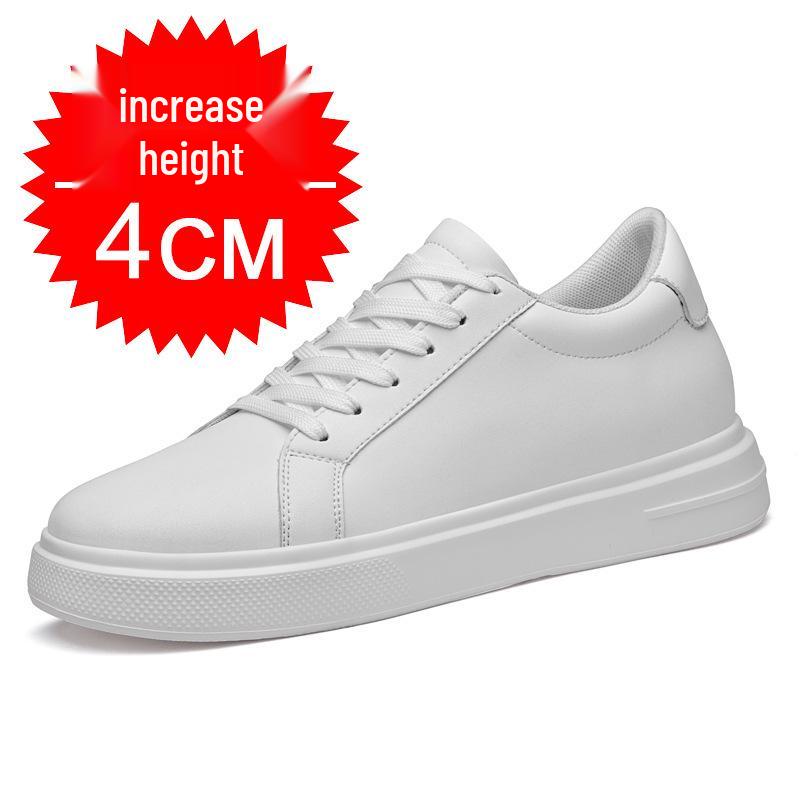 8CM Height Boost Men s White Sneakers - Trendy Thick Sole, Invisible Lift, Casual Outdoor Sports Shoes 44
