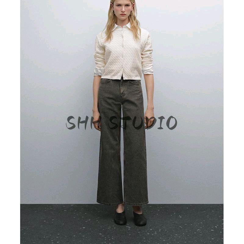 MD Spring New Women's Clothing Casual French Lady Style Cotton Twisted round Neck Knitting Cardigan 5745641