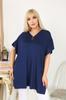 Damen Bluse in großen Größen, Marineblau, Oversize-Bluse mit Reißverschluss