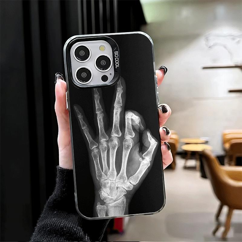 Funny X-Ray Hand Bones Shockproof Phone Case for iPhone 17 Air 16 16E 15 Pro Max 14 Plus 13 Mini 12 Back Cover Anti Fall Fundas
