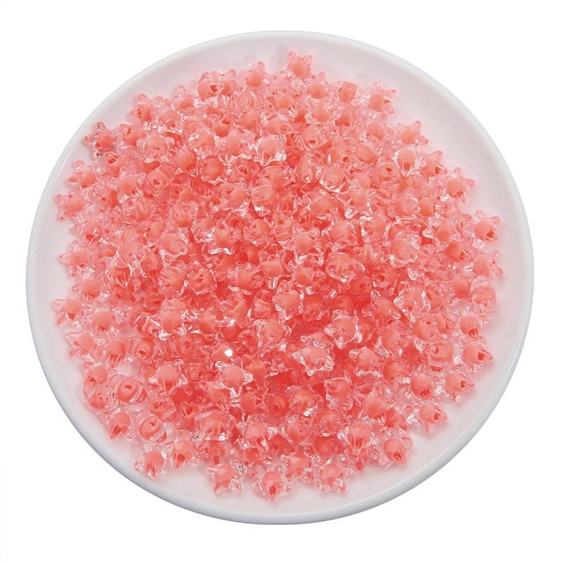 Lot de 80 perles créatives en acrylique, couleur bonbon, pour la fabrication de bijoux, forme étoile, 11 mm, perles en vrac populaires