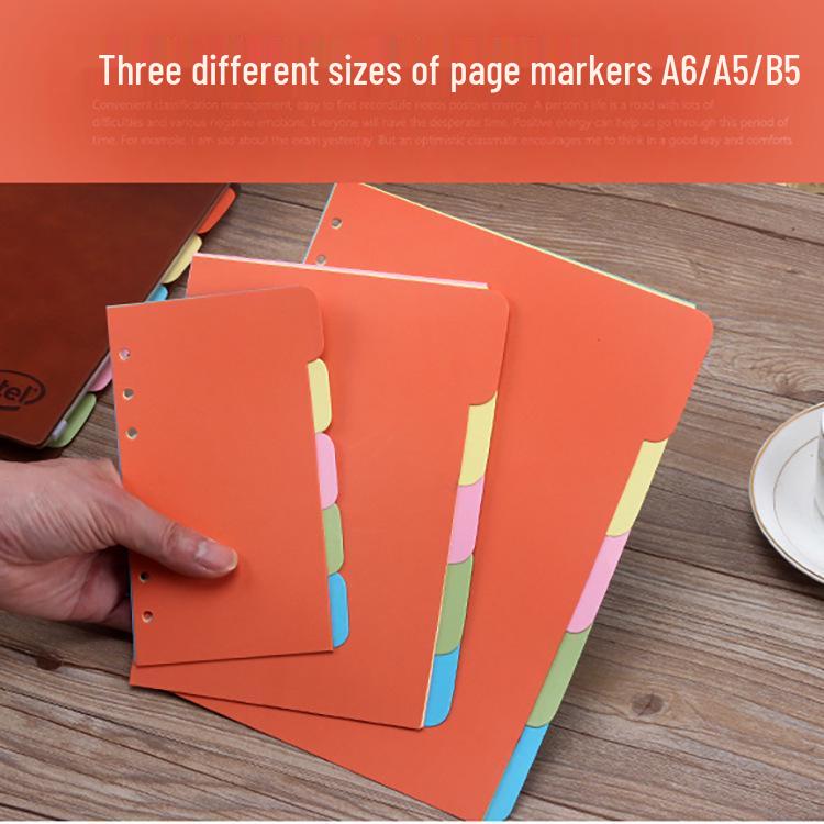 A5/A6 B5 Notebook Loose-Leaf Refills: 6-Hole & 9-Hole Color Paper Dividers for Planner Index