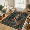 Tiger Forest Theme Soft Crystal Velvet Rug Custom Name & Text Print Non Slip Floor Rug for Bedroom Living Room