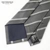 [New Yorker Blue] Striped (Melange) Necktie NB912566 Gray, One Size Fits All, Business Suit Style, Gift