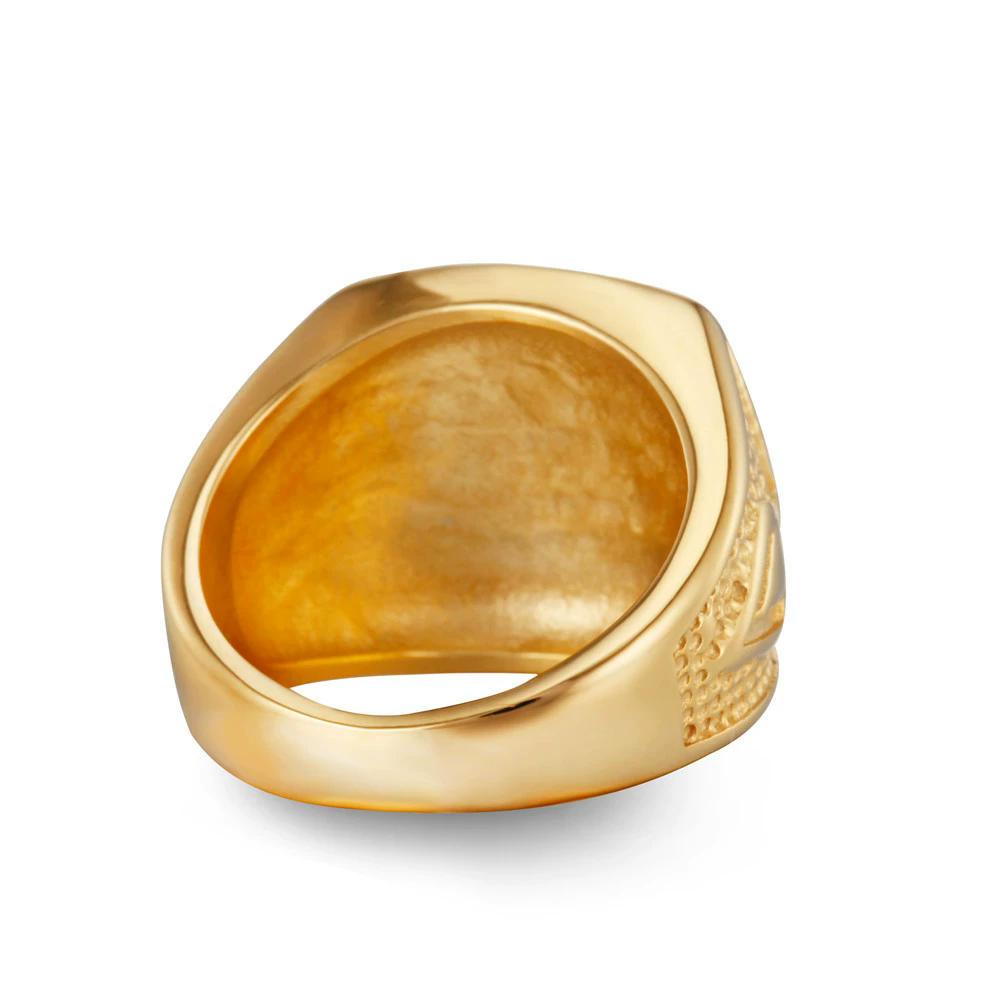 Men Ring Luxury Gold Color Masonic Titanium Jewelry Geometrical Design Crystal Masonic Rings Fashion Jewelry