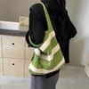 Ladies Woven Bag Striped Knitted Bag Simple Hollow Out Hand Held Shoulder Bag