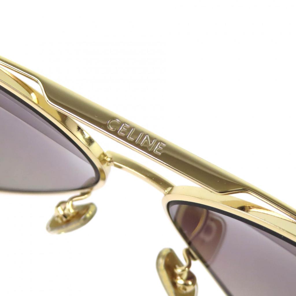 Excellent CELINE sunglasses Two Bridges Teardrop gold cotton mens CL40062U Used