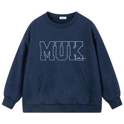 Mucmukn Jungen Amerikanisches Preppy Vintage Print Lockeres Sweatshirt