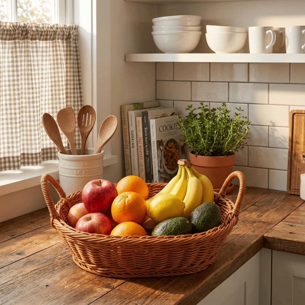 Large Capacity Flower Basket Handmade Fruit Basket Handwoven Storage Basket  Flower Arrangement