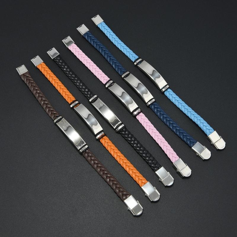 Braccialetto in Pelle Intrecciata per Uomo e Donna con Chiusura Regolabile in Acciaio Inossidabile 12 Opzioni di Colore Leggero Unisex Braccialetto da Polso alla Moda