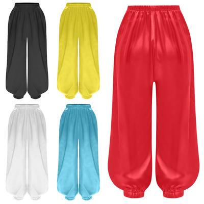 Kampfsportanzug für Kinder Kung Fu Uniform für Jungen und Mädchen Elastischer Bund Einfarbig Tai Chi Wing Chun Übungshose