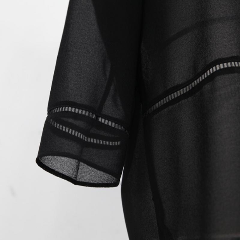 Shiz Madam Women Sheer Long Jacket With Belt J31674