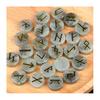 25Pcs Faux Crystal Agate Rune Stone Set Alphabet Rune Round Set Nordic Germanic Language Stone for Witchcraft Fortune-Telling