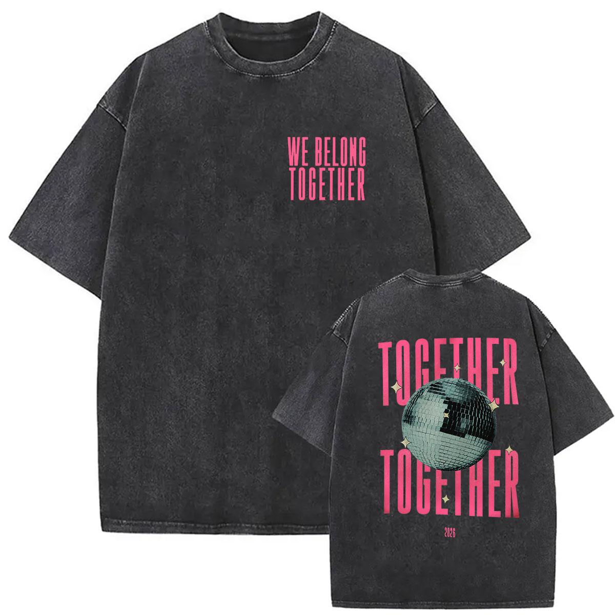 Vintage Washed Harry Styles We Belong Together 2026 Merch T Shirts Men Women Clothing Fashion Harajuku Summer Oversized T-shirt S разноцветный