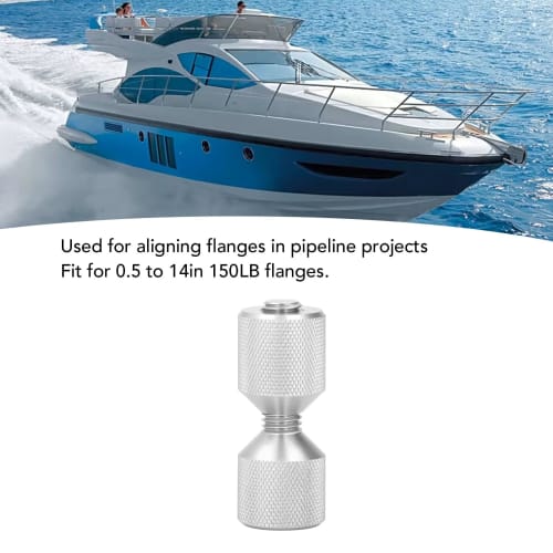 Two M12 Threaded Flange Alignment Pins, 6061 Aluminum, Fits 0.5 to 14 Inch Flanges, 150 lbs Pressure, for Automotive, Marine, and Large Machinery Appl