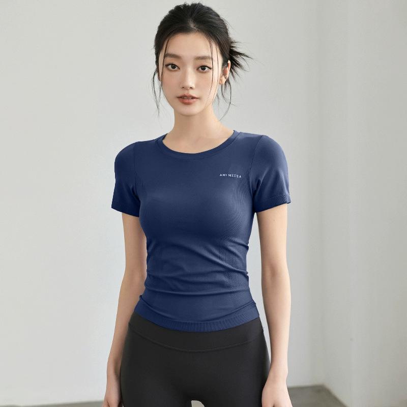 Damen Sommer Schnelltrocknend Slim Fit Sport Yoga Top