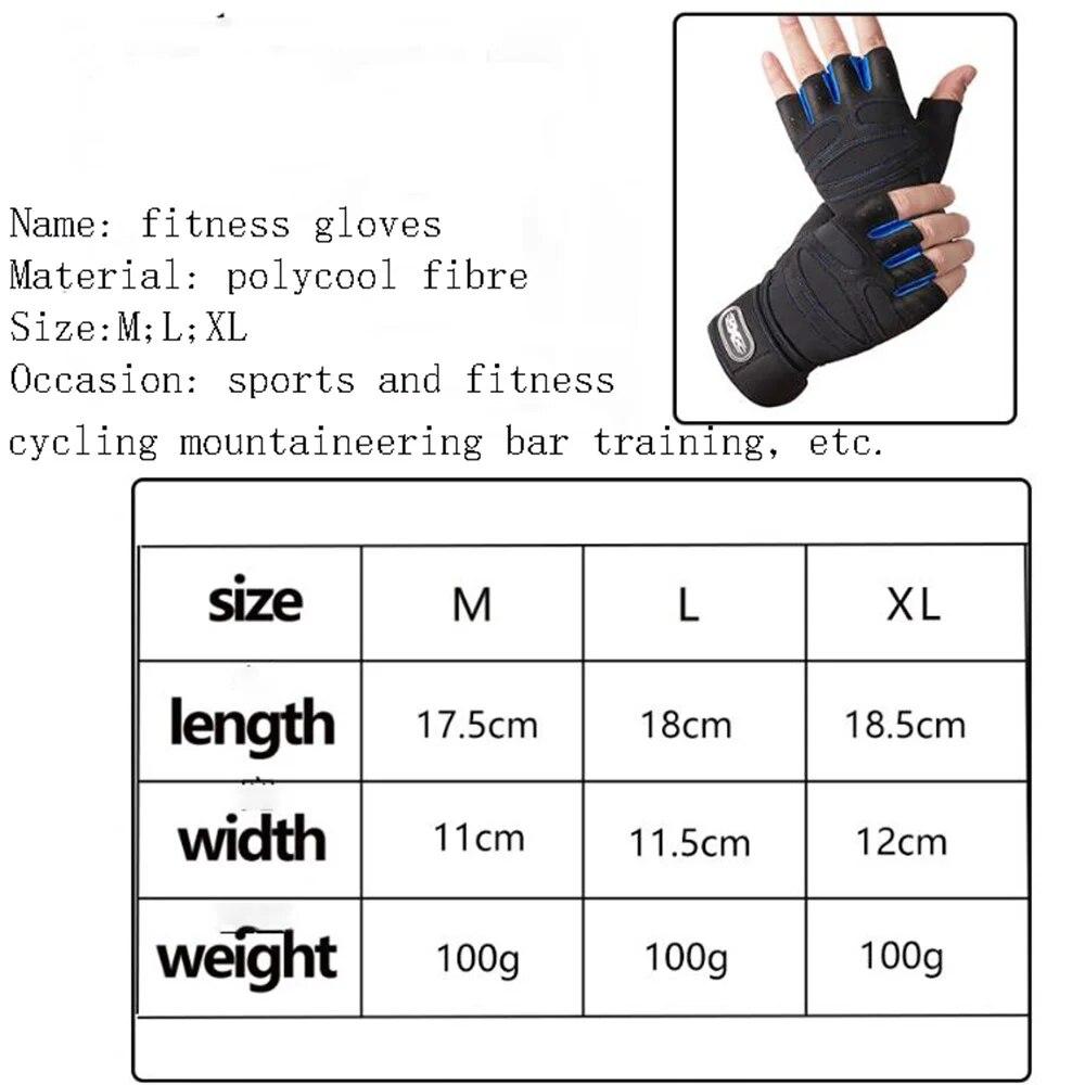 Fitness Gloves MEN'S AND WOMEN'S Half Finger Sports Tactical Cycling Leaky Finger Half Outdoor Hiking Long Wrist Non-slip
