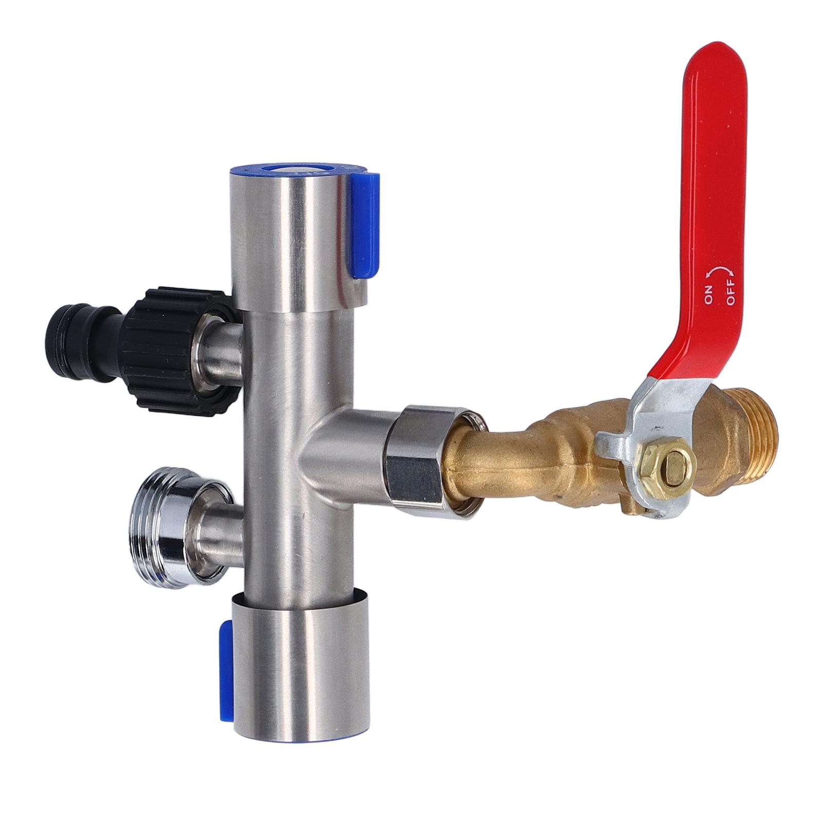 

2 Way Hose Splitter with Shut Off Valve Heavy Duty Water Valve 12 Inch Inlet 26mm Male Thread and