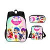 True and the Rainbow Kingdom backpack, pencil case, shoulder bag, 3Pcs set, cartoon print, kindergarten, children and students