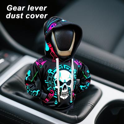 Kreative Totenkopf Auto Schalthebel Haube Kleidung Auto Schalthebel Abdeckung Kleiner Hoodie Auto Innenraum Schalthebel Staubschutz