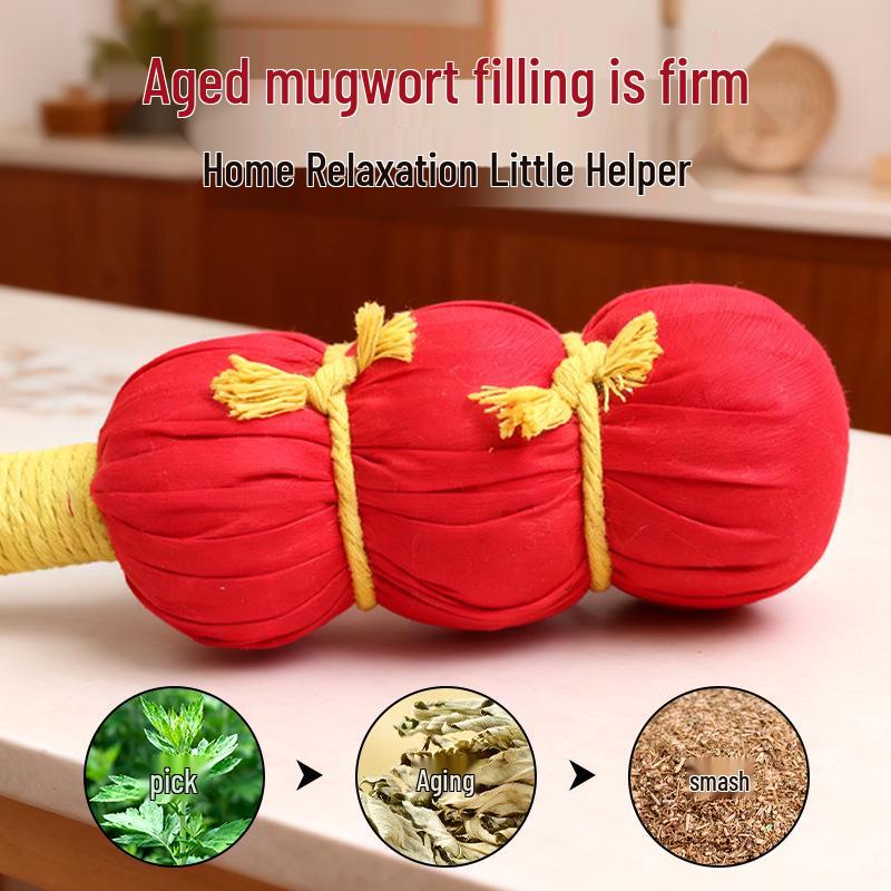 Red Hawthorn Rock Candy Mugwort Massage Hammer for Shoulder & Back