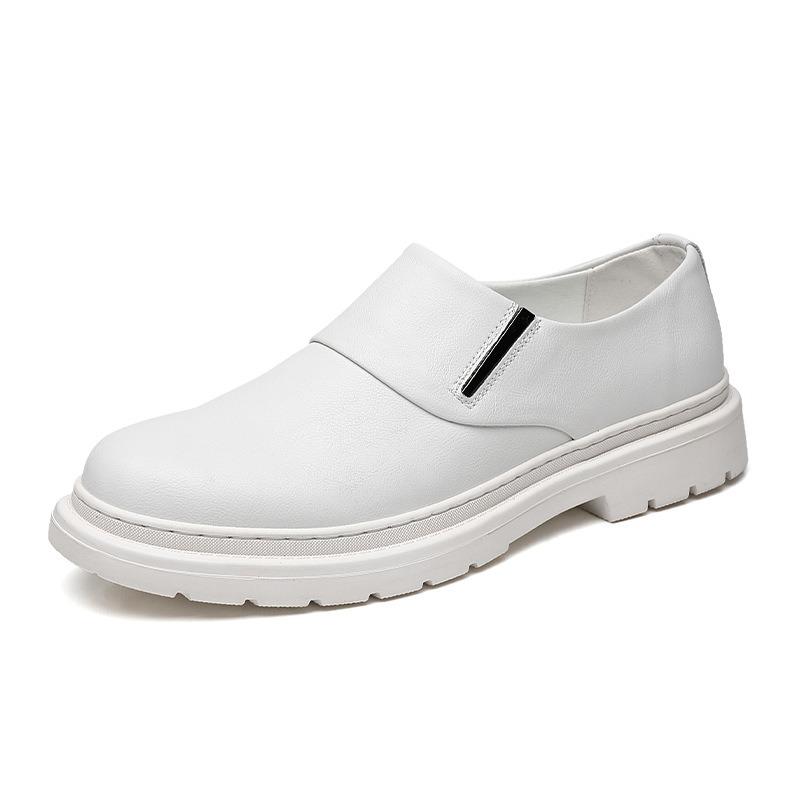 New white small leather shoes men's fashion British casual shoes spring and summer men's business suit white shoes