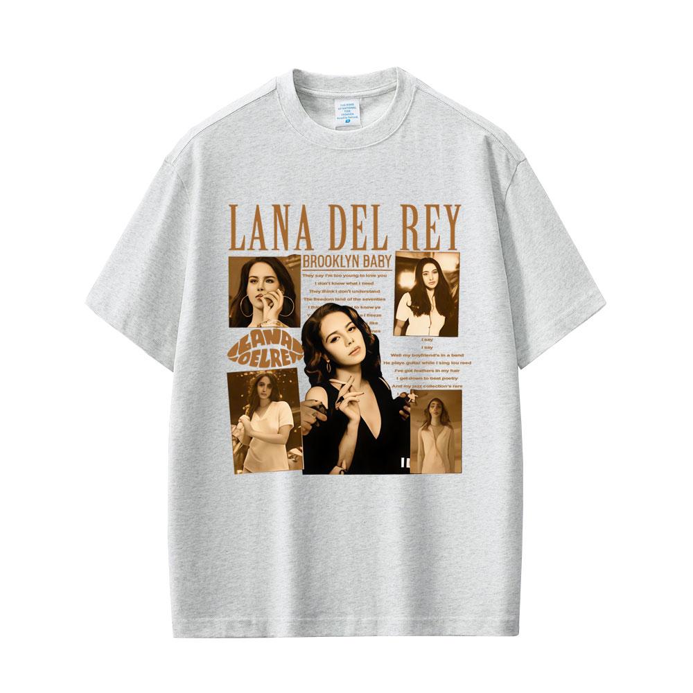 Sängerin Lana Del Rey Ultraviolence Brooklyn Baby Print T-Shirt Herren Damen Mode Popmusik T-Shirts Unisex Lässige Baumwoll-T-Shirts