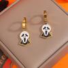 Halloween Devil Pumpkin Earrings, Stainless Steel Ear Rings, Devil Death God Scythe Earrings
