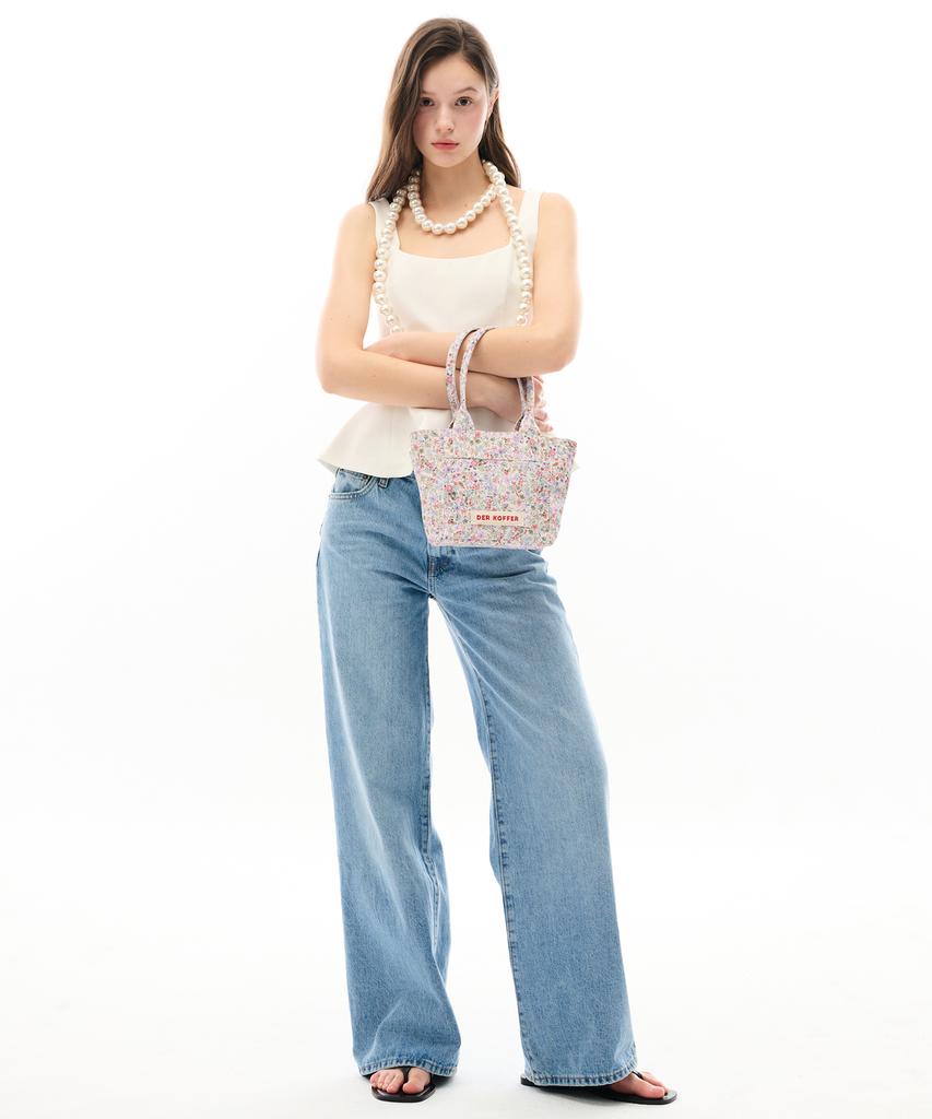 Der Koffer Shopper Vintage [Flower-White]-Mini