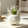 Unique Plant Container 3D Printed Reindeer Succulents Planter Pot for Indoor Plants, Decorative Desktop Minimalist Home Decor Organizer, Christmas