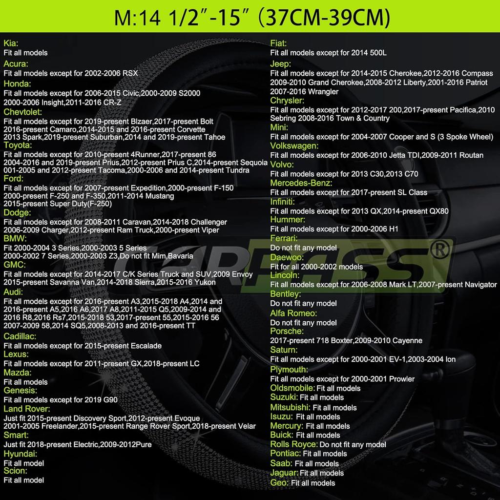 CAR-GRAND Chameleon Iridescent Reflective PU Leather Steering Wheel Cover,15Inch Universal Fit For 95% Suvs,Sedans,Vans,Trucks For Unique Cute Women