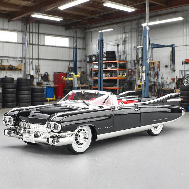 1:24 Eldorado Biarritz BIG ROCKET 1959 Alloy Die Cast Toy Car Model Sound and Light Children's Toy Collectibles Birthday Gift