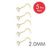 5Pcs CZ Gem Stainless Steel Nose Piercing Stud Crystal Nariz Body Jewelry S L Bone Shape Nostril Rings for Women Girl 20g 0.8mm