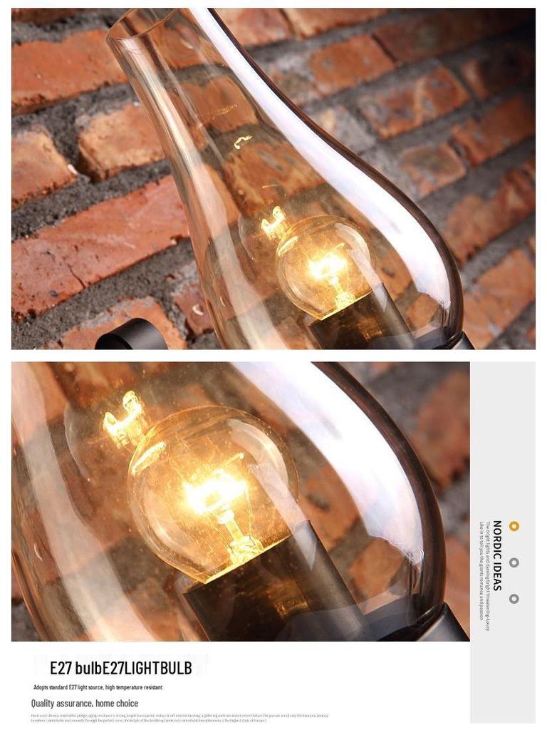 French Antique Style Retro Kerosene Wall Lamp