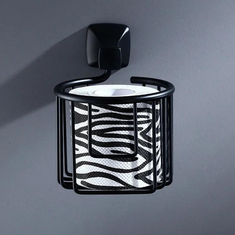 Black Space Aluminum Paper Towel Storage Toilet Paper Holder European Paper Towel Rack Bathroom Hardware Accessories
