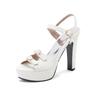 Red Women Platform Slingback Sandals Peep Toe High Spike Heel Large Plus Size 50 Nightclub