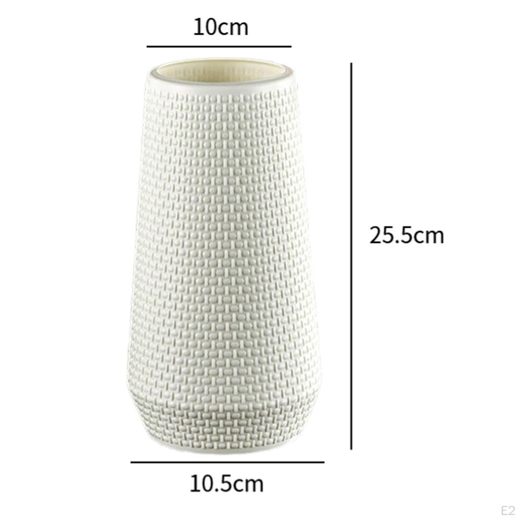 Plastic Texture Vase Centerpieces Decor 4.1x10inch Versatile Table Ornament for Mantel End