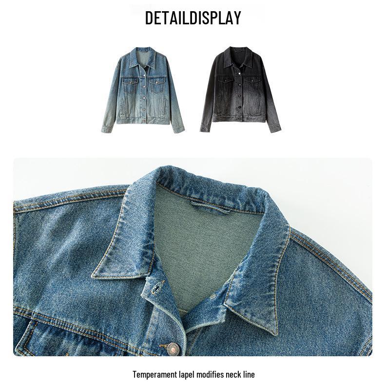 Xin Ge Women's Retro Denim Jacket - Autumn 2025 Versatile Petite Loose Fit