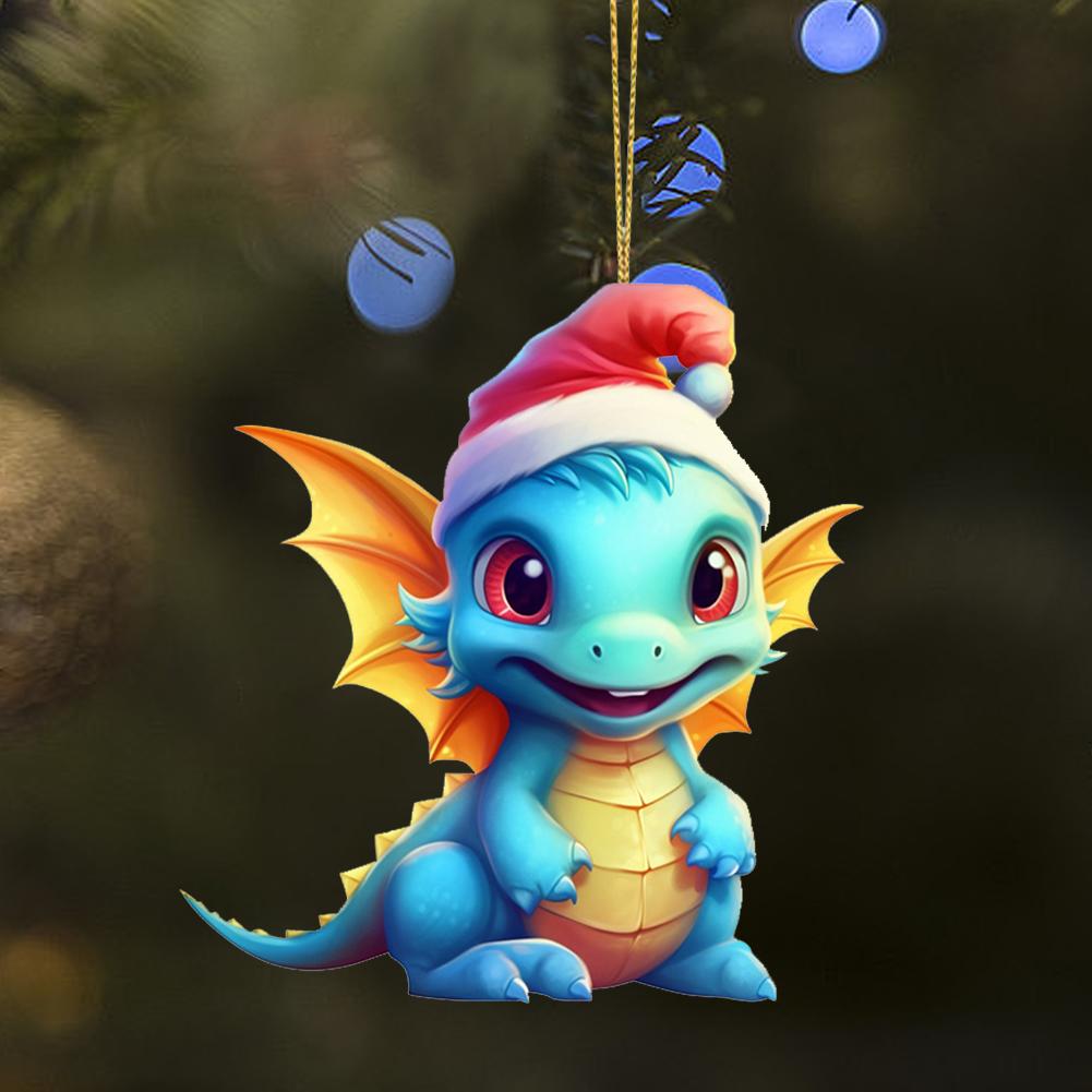 Christmas Dragon Ornaments Christmas Anime Flying Dragon Pendant Cartoon Lovely Dragon Figurines Home Decor