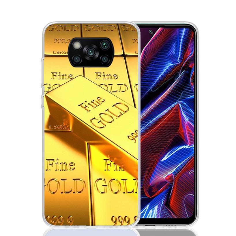 Fine Gold Pattern Printing Phone Case For Xiaomi Poco X7 X6 X5 Pro F7 Ultra Redmi 15C 15 13 13C 12 12C 10 10A 10C 9 9A 9C 9T Cov